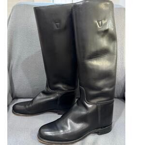 Women’s Equestrian Riding Boots Sz 7 1/2 Knee High Black Leather